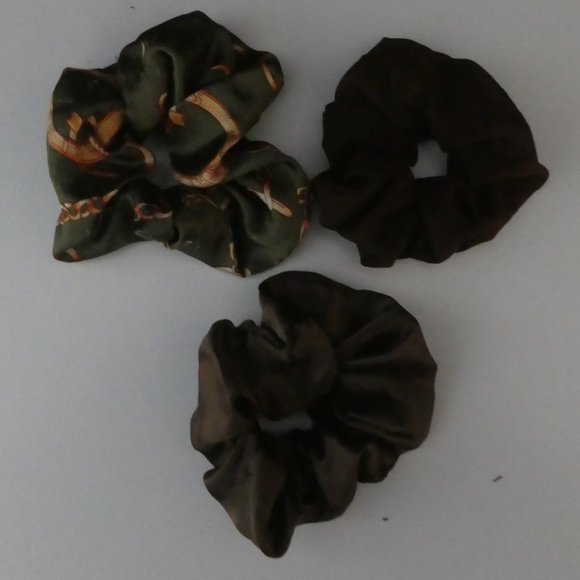 SET OF 10 | Assorted Scrunchies | Various Colors and Patterns - Picture 2 of 4
